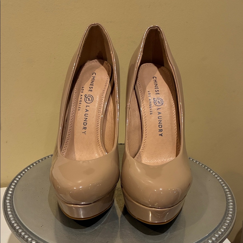 Chinese Laundry Nude Patent Heels